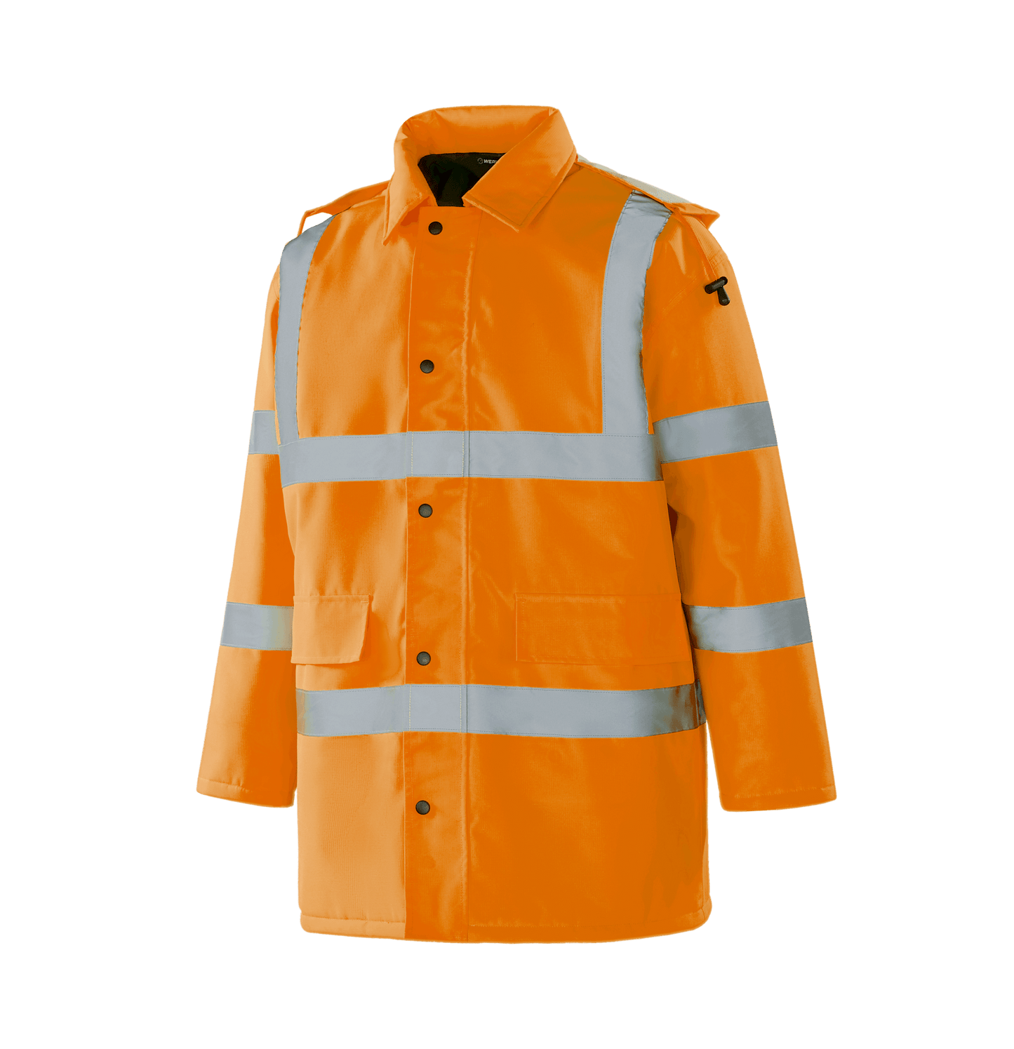 WJ304 BORDEAUX hi-vis orange winter parka with reflective tape for outdoor work