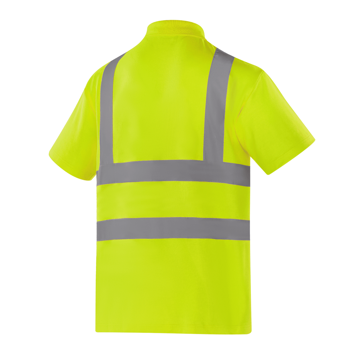 BRISTOL WT202 fluorescent yellow hi-vis short sleeve polo with sewn reflective tape