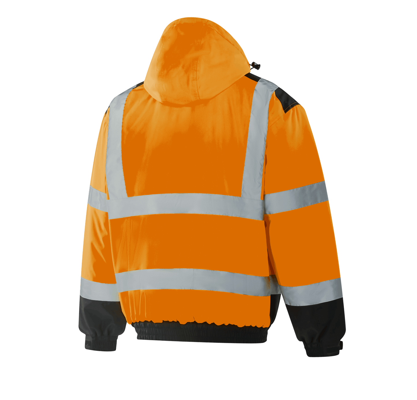 WJ302 LUBECK hi-vis orange winter bomber, practical pockets and reflective patterns
