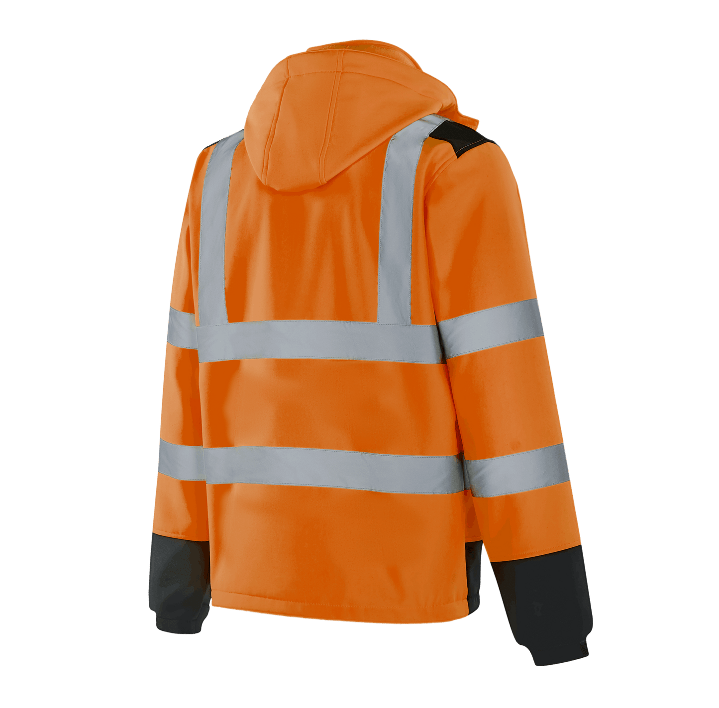 WS301 UTRECHT hi-vis orange softshell jacket with durable composite fabric and practical pockets
