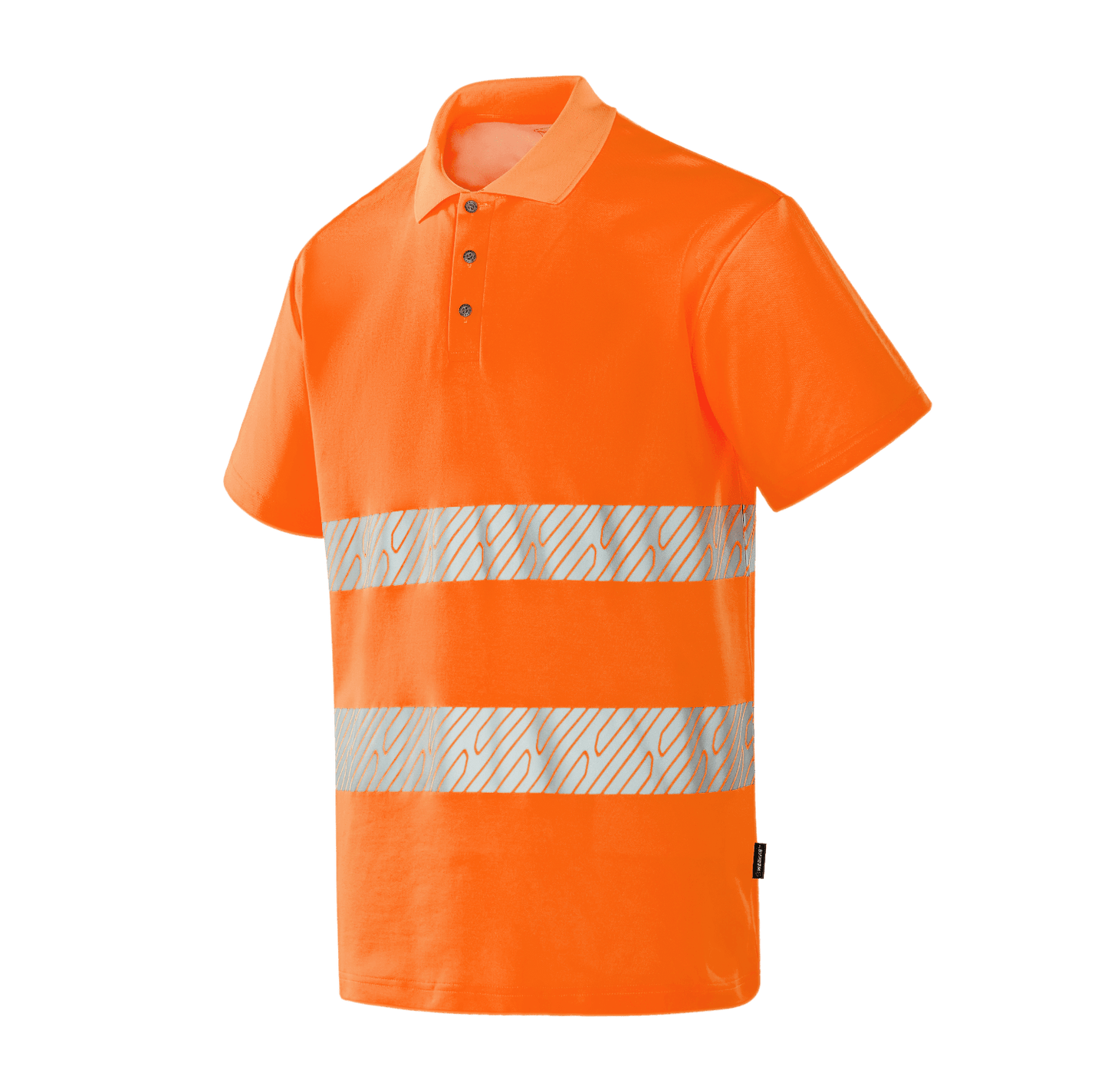 WT204 VILNIUS hi-vis orange short sleeve polo with comfortable internal cotton layer, ribbed POLO collar