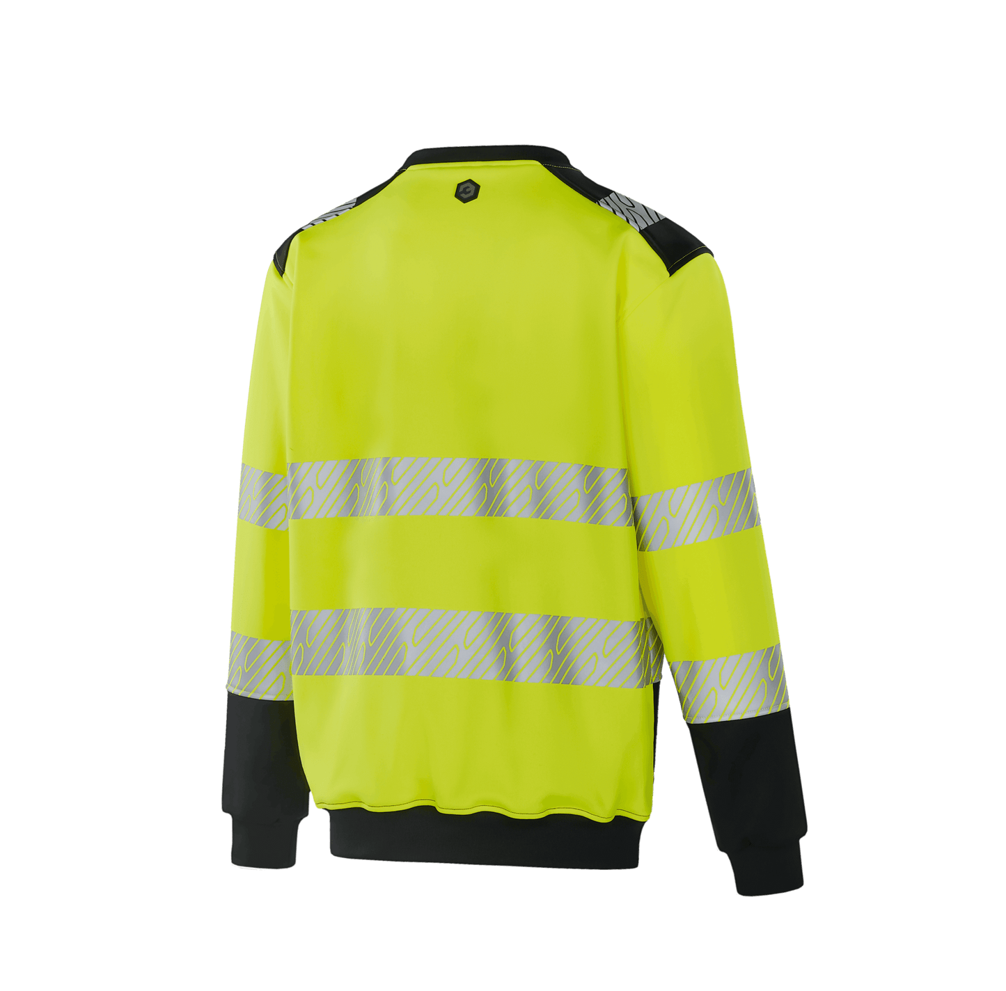 WROCLAW WF201 yellow hi-vis work sweatshirt with ribbed cuffs and elastic hem for warmth