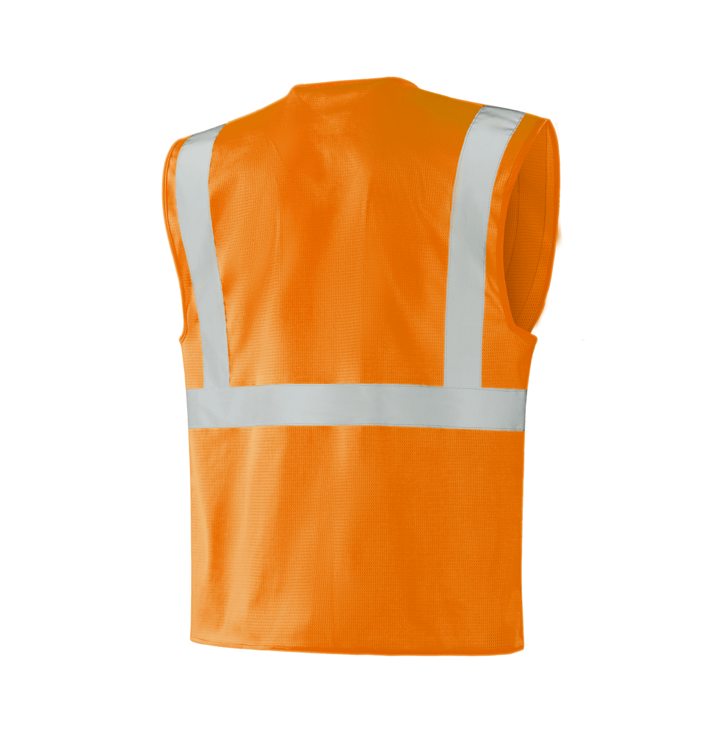 WV205 ZARAGOZA hi-vis orange vest with pen pocket, D-ring, ID pocket, two large lower pockets with flap