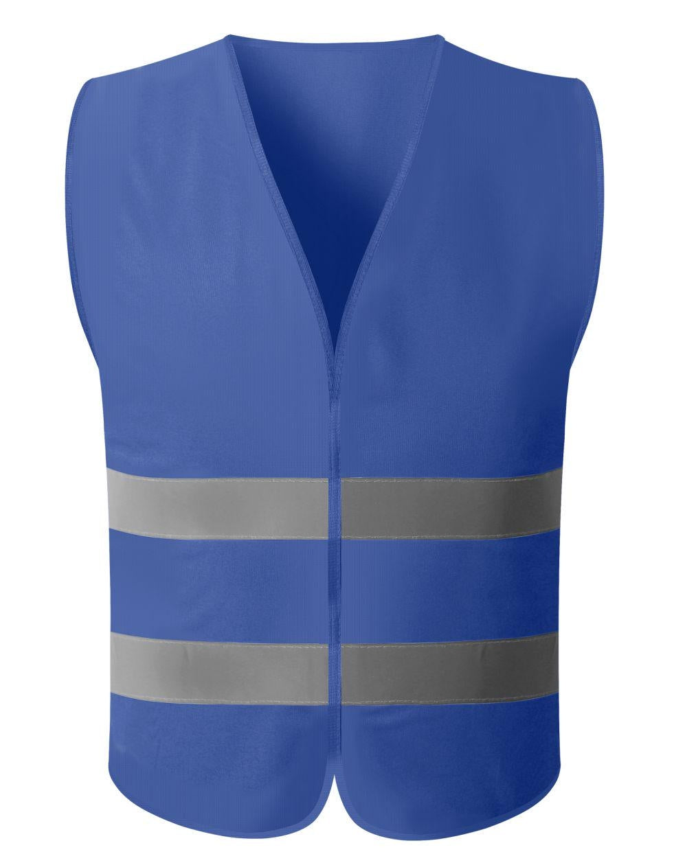 Purple safety vest with reflective stripes, ensuring high visibility for wearers in outdoor or low-light situations.