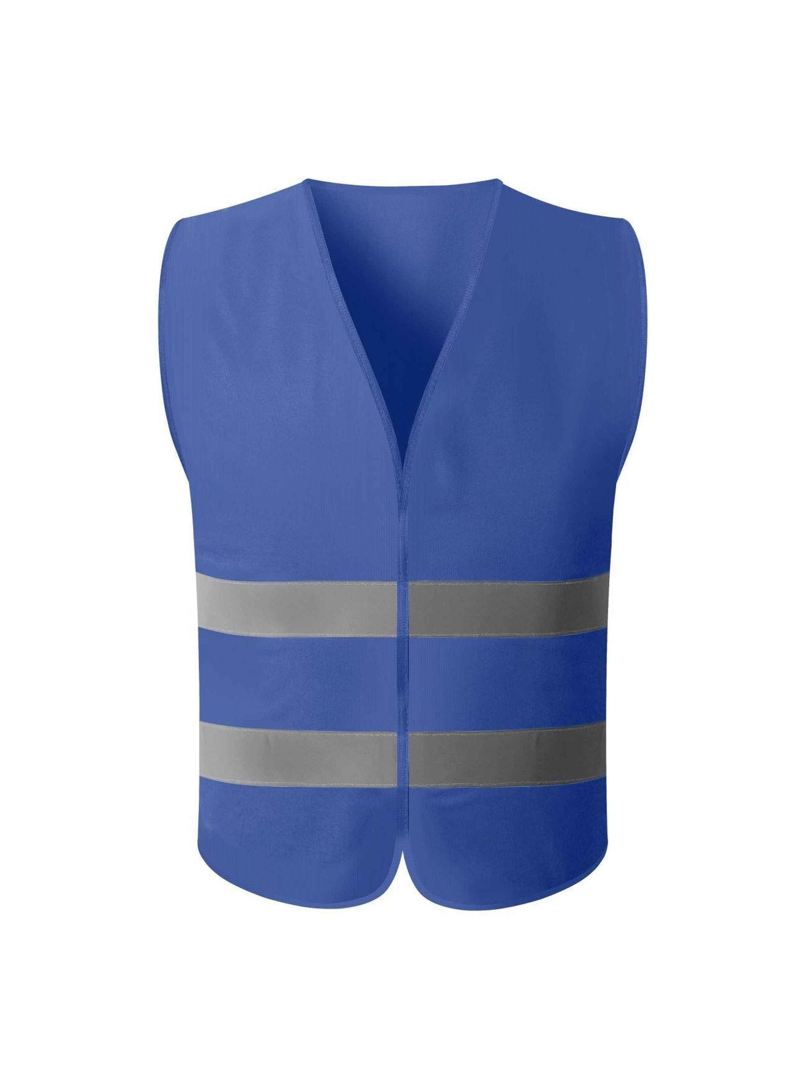 Purple safety vest with reflective stripes, ensuring high visibility for wearers in outdoor or low-light situations.