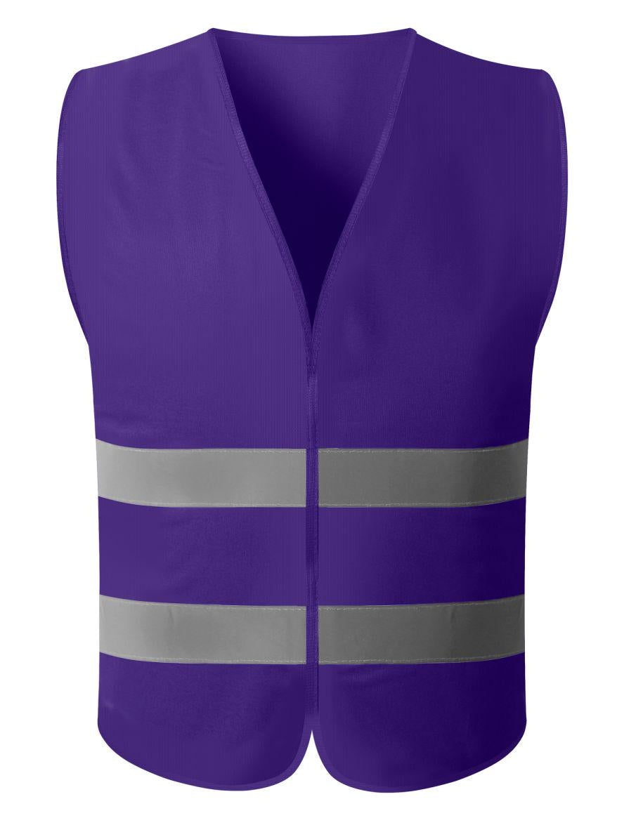 Blue safety vest with reflective stripes, ensuring high visibility for wearers in outdoor or low-light situations.