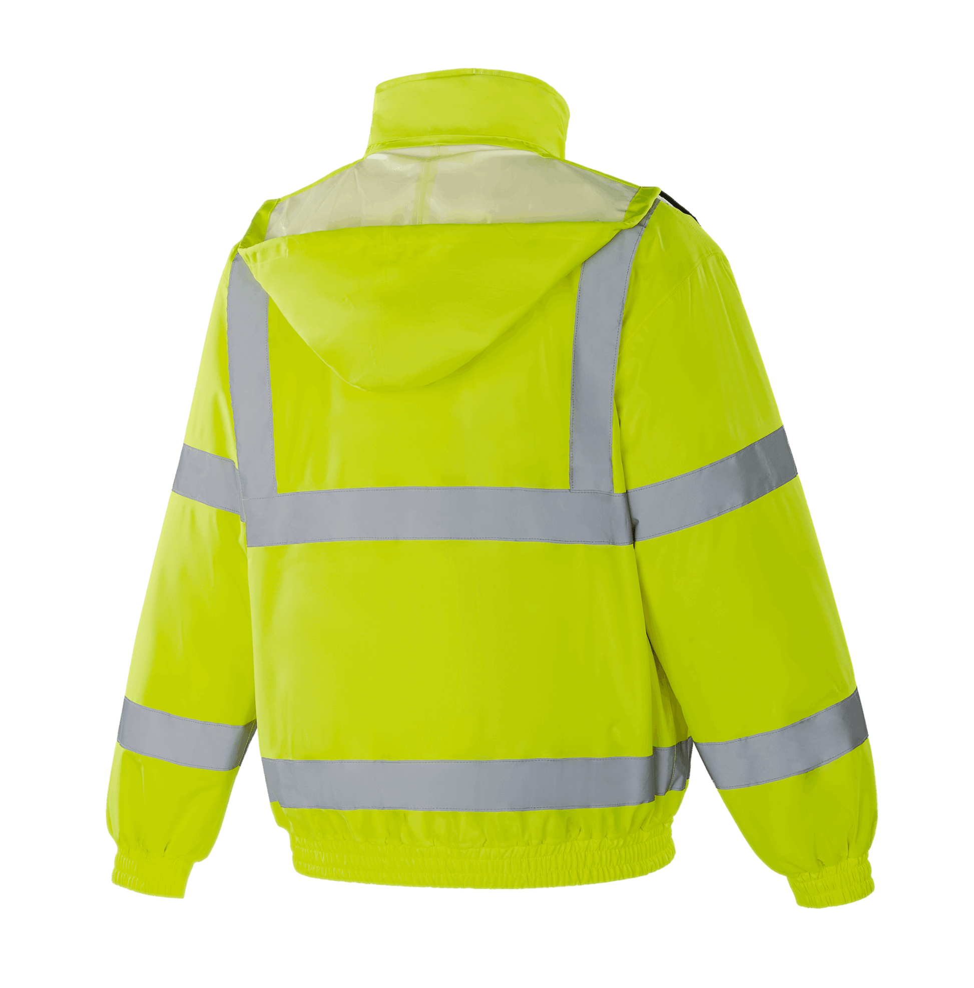 BERGEN WJ301 fluorescent yellow hi-vis bomber jacket, reflective tape for safety