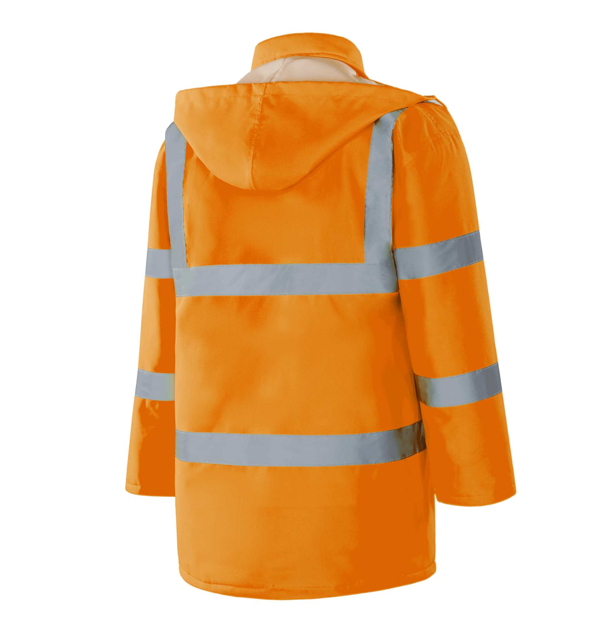 WJ304 BORDEAUX hi-vis orange winter parka, warm and high-visibility design