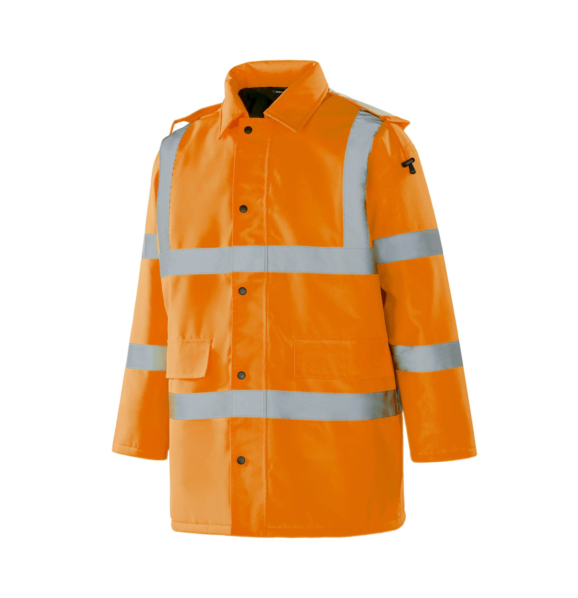WJ304 BORDEAUX hi-vis orange winter parka with reflective tape for outdoor work
