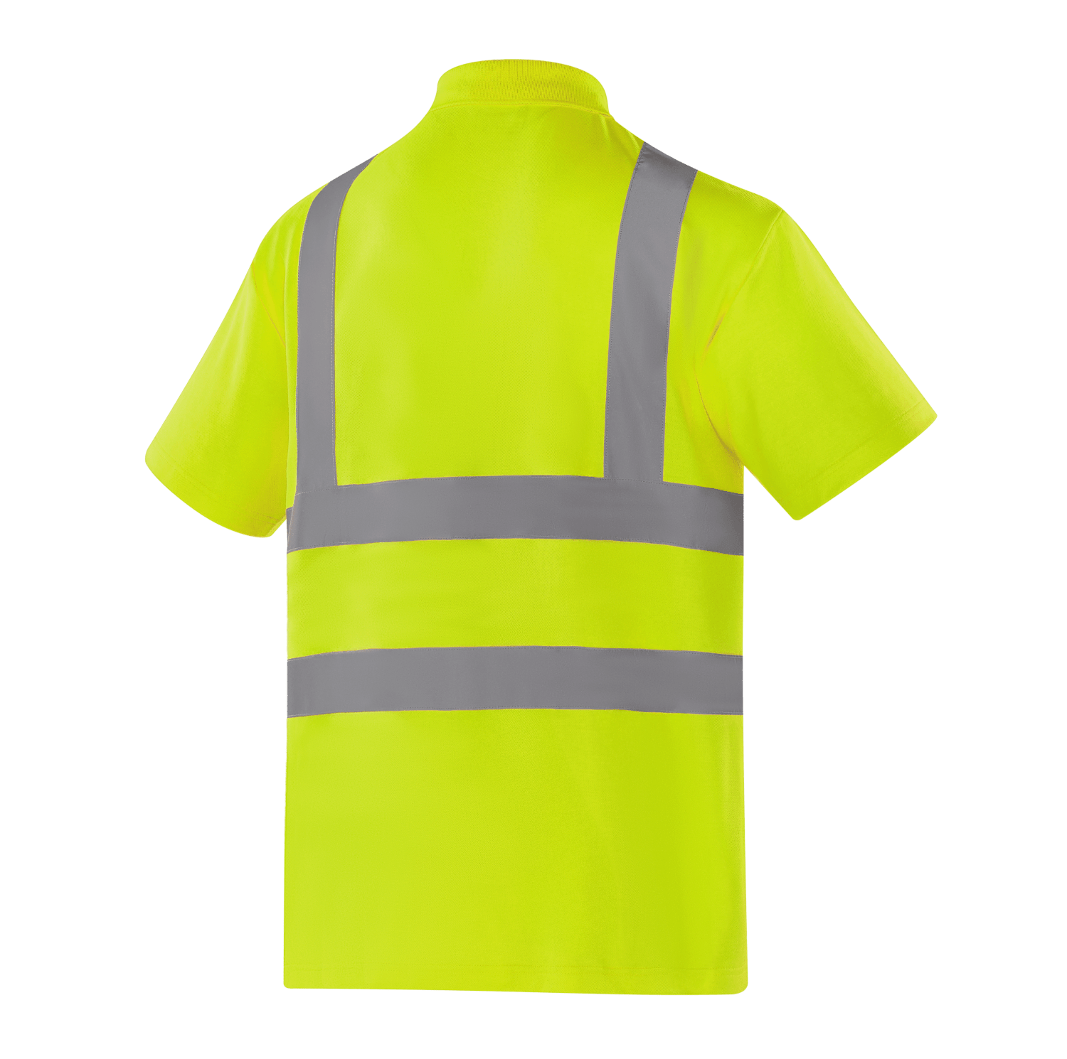 BRISTOL WT202 fluorescent yellow hi-vis short sleeve polo with sewn reflective tape