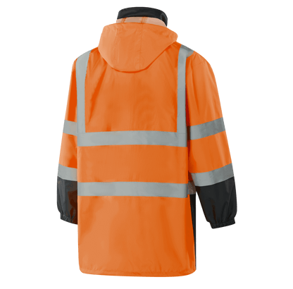 Hi-vis orange WR301 DRESDEN waterproof rain jacket, breathable and reflective