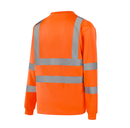 Hi-vis orange WT301 LEIPZIG long sleeve T-shirt, breathable and durable, reflective tape sewn