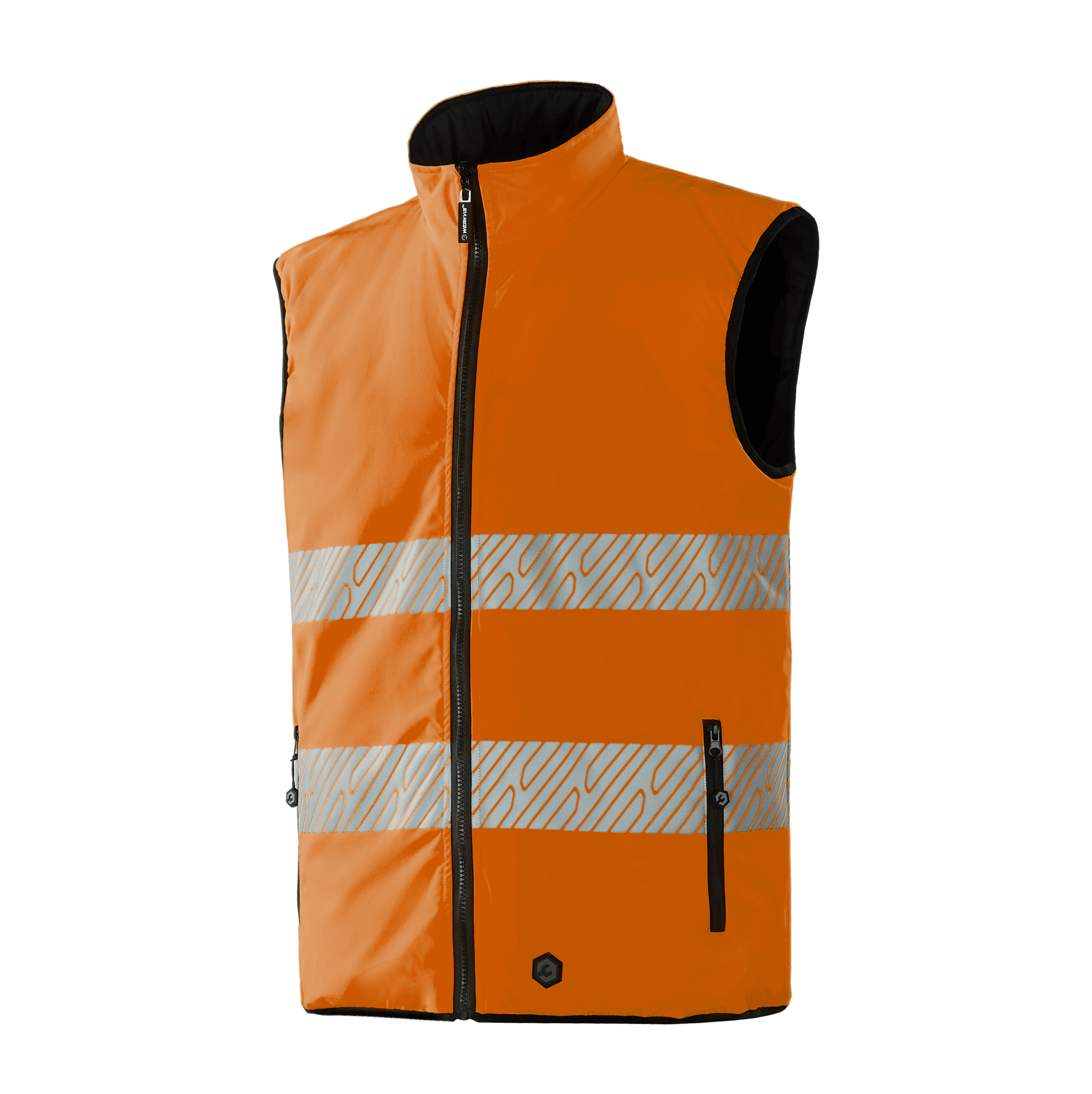 WJ201 LINZ hi-vis orange reversible jacket, practical design and reflective tapes
