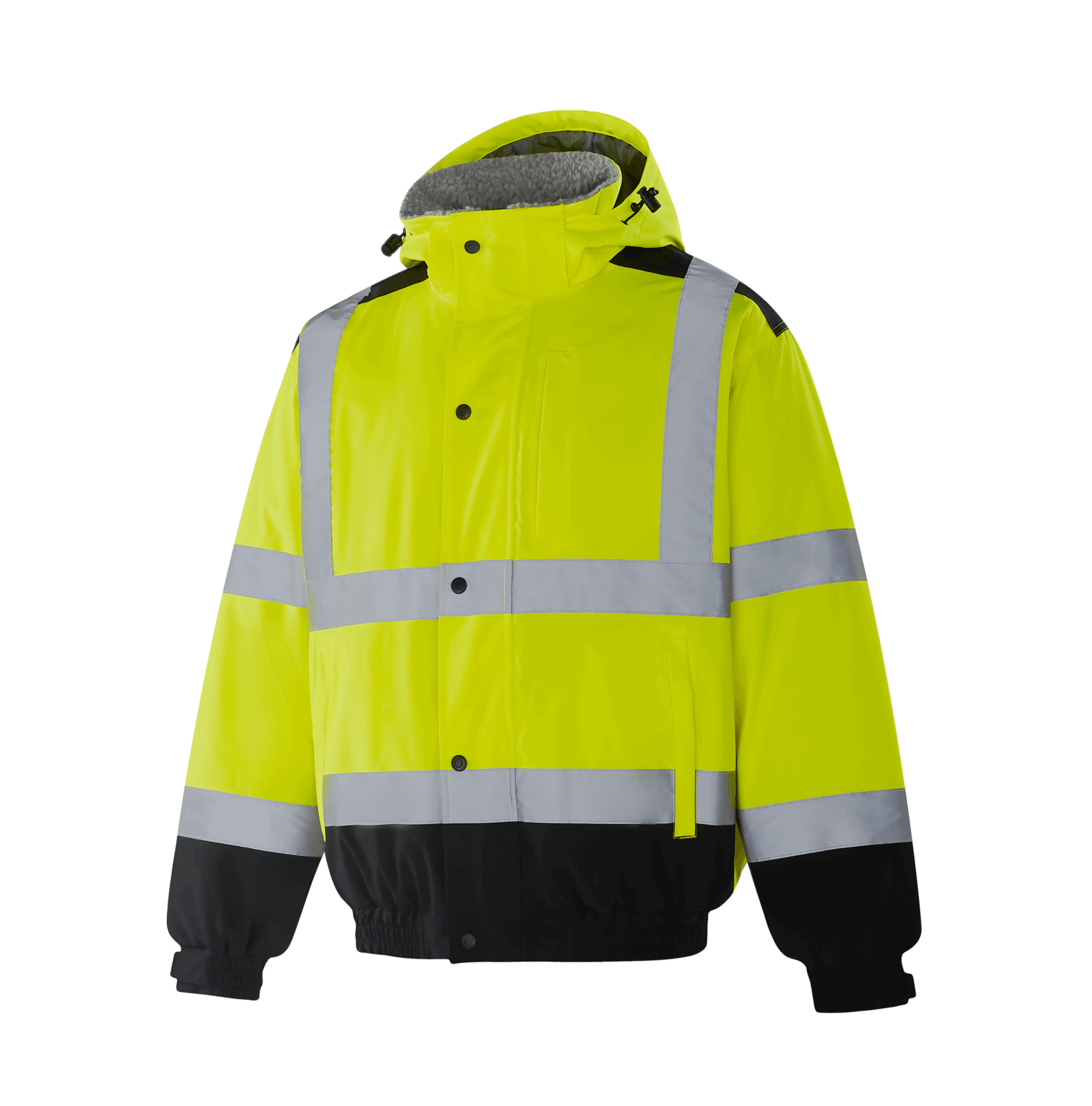 WJ302 LUBECK fluorescent yellow hi-vis winter bomber, warm lining and functional design