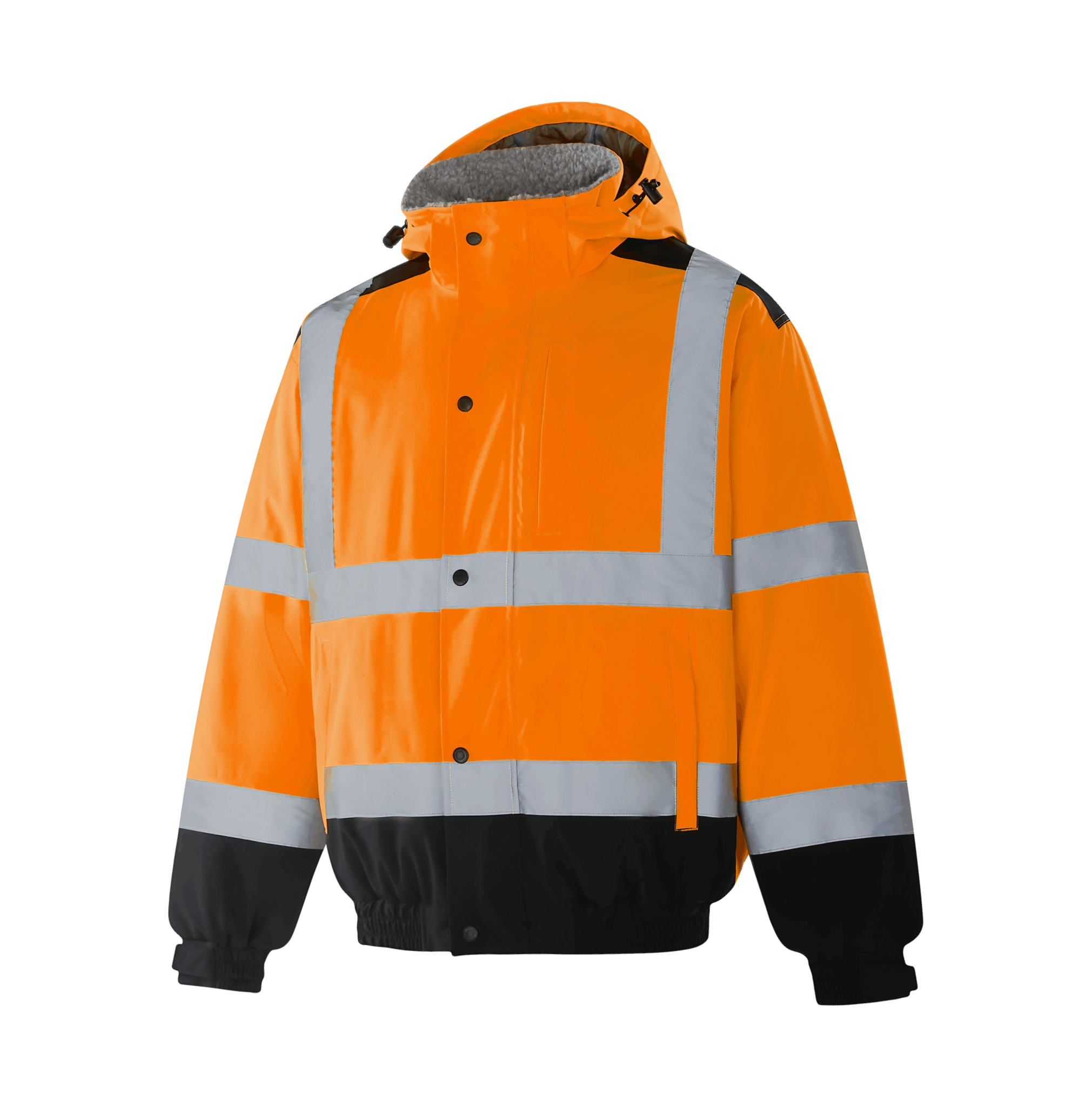 WJ302 LUBECK hi-vis orange winter bomber, safe and warm for outdoor work