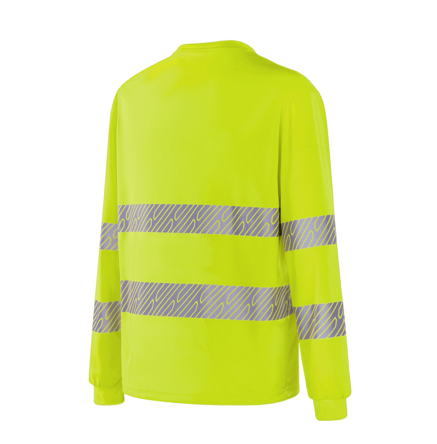 MANHEIM WT303 fluorescent yellow hi-vis T-shirt with patterned heat transfer reflective tape