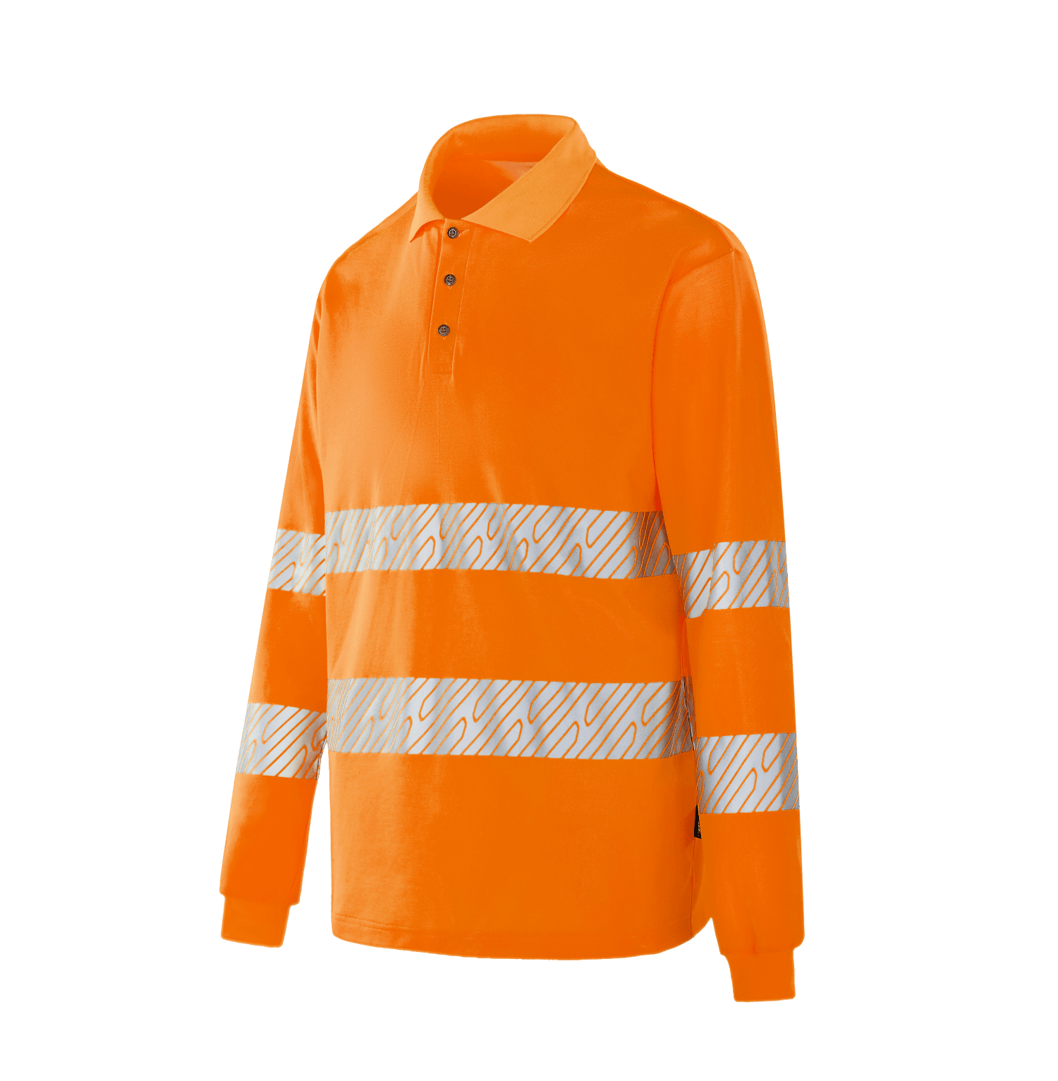 WT304 TOULON hi-vis orange long sleeve polo, raised ribbed POLO collar, internal cotton layer
