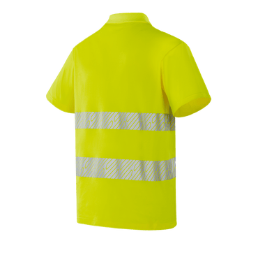 WT204 VILNIUS hi-vis orange short sleeve polo with comfortable internal cotton layer, ribbed POLO collar