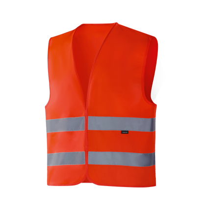 WV201 GOTEBORG hi-vis red vest with reflective bands, safe for outdoor work, some colors meet EN 17353 Type B3