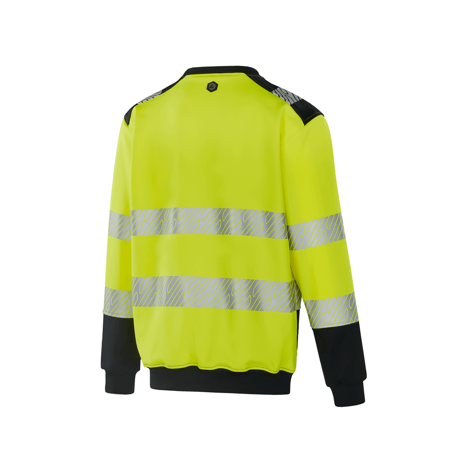 WROCLAW WF201 yellow hi-vis work sweatshirt with ribbed cuffs and elastic hem for warmth